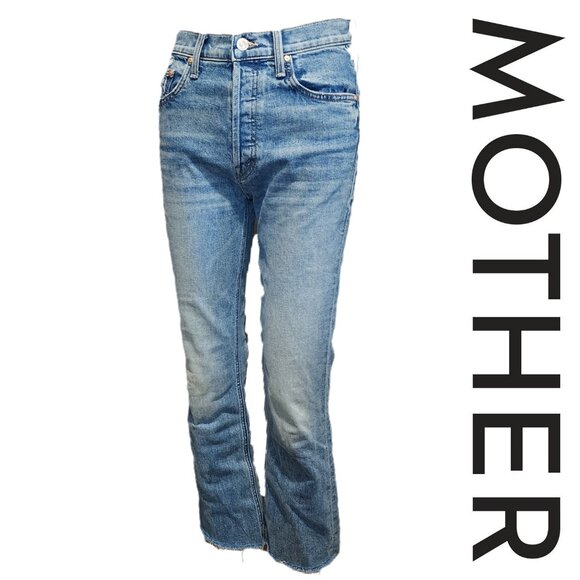 MOTHER The Tripper Flood Fray Jeans NWOT Blue Size 25 - Picture 1 of 14